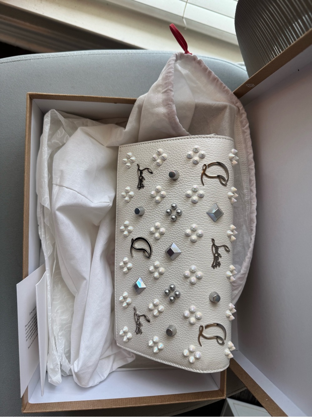 Paloma clutch calf emp. Christian louboutin  BRAND NEW in package with receipt